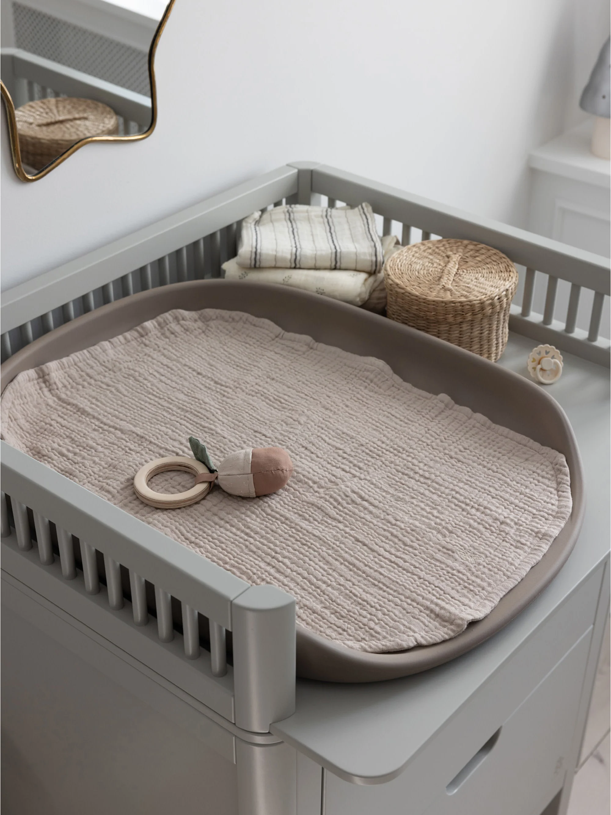 Musselintücher Rose aus Bio-Baumwolle, 2er-Set