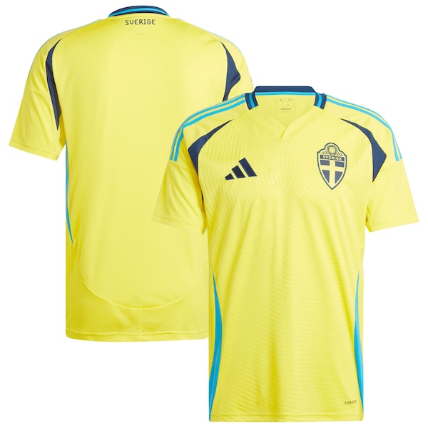 Sweden National Team adidas 2024 Home Replica Jersey - Yellow/Navy