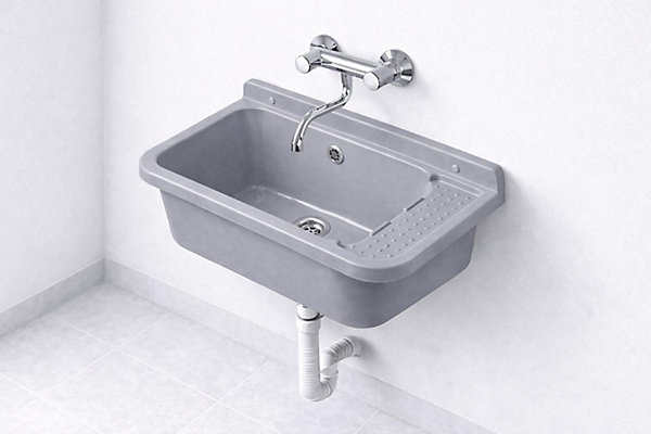 Evierposte d'eau interieur et exterieur polypropylène gris