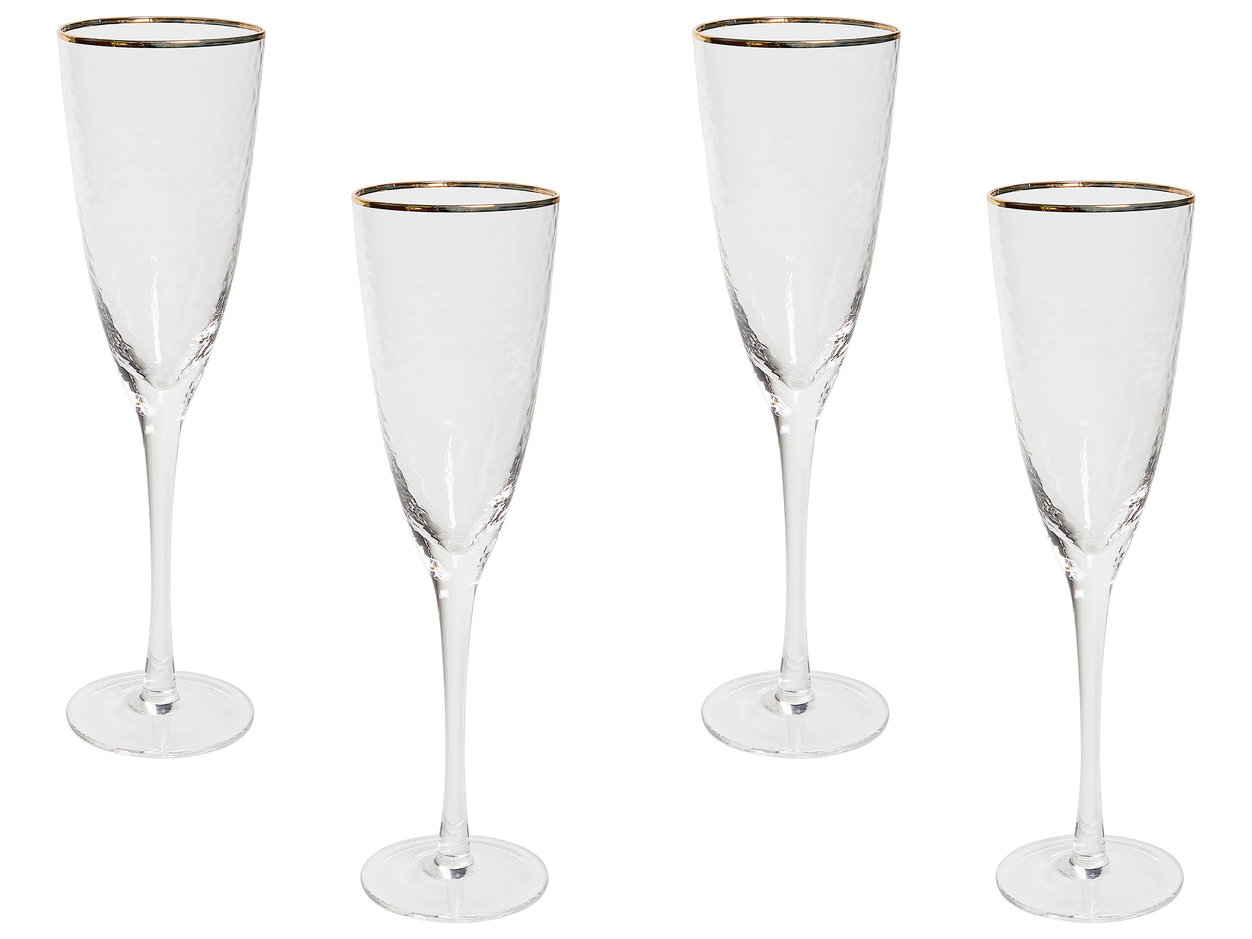 Set of 4 Champagne Flutes TOPAZ 250 ml Transparent