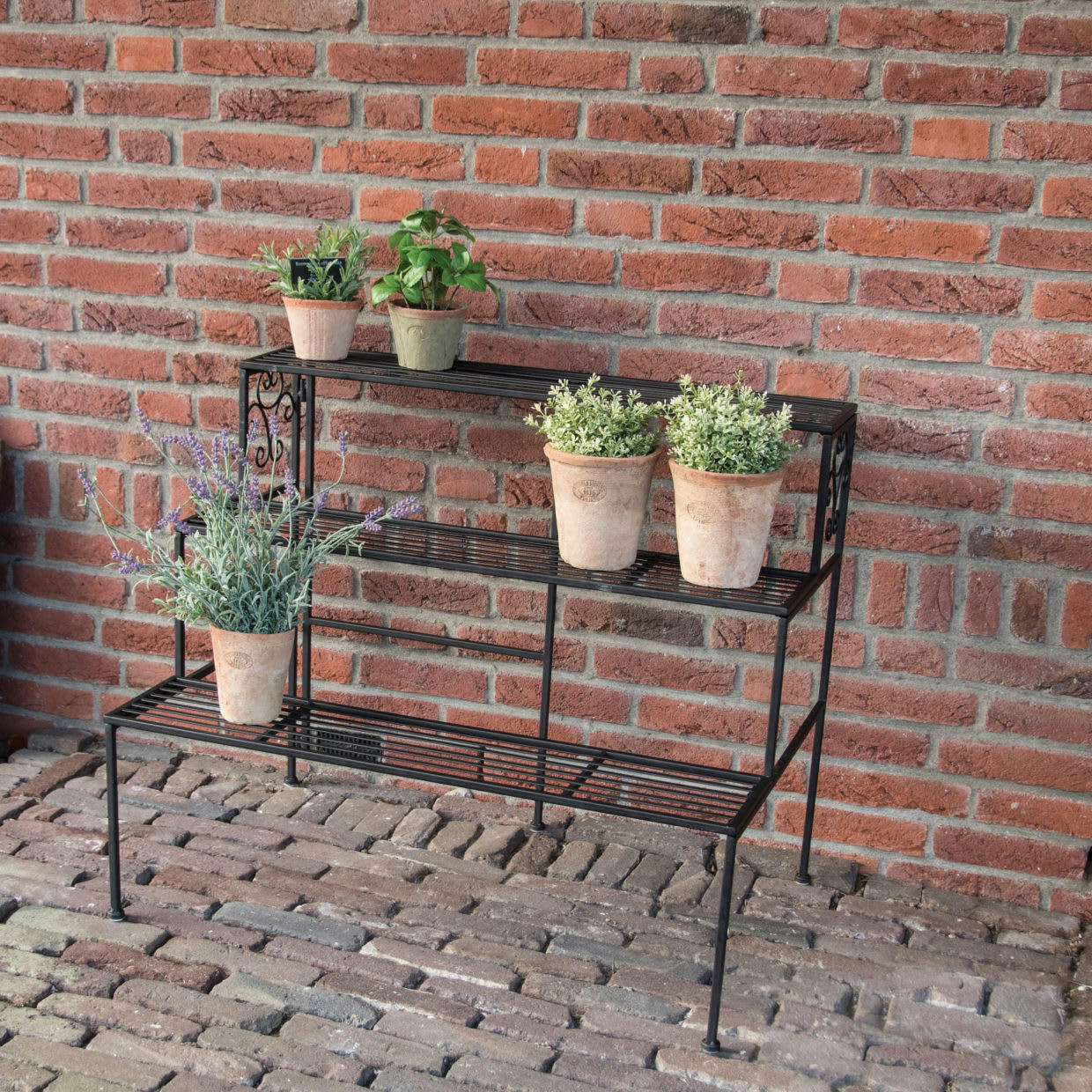 - Etagère à plantes pliante en fer 3 niveaux