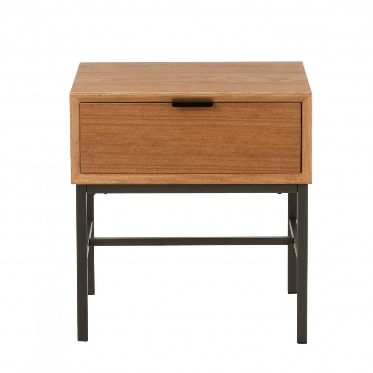 DAKAR - Table de chevet avec tiroir en bois et métal