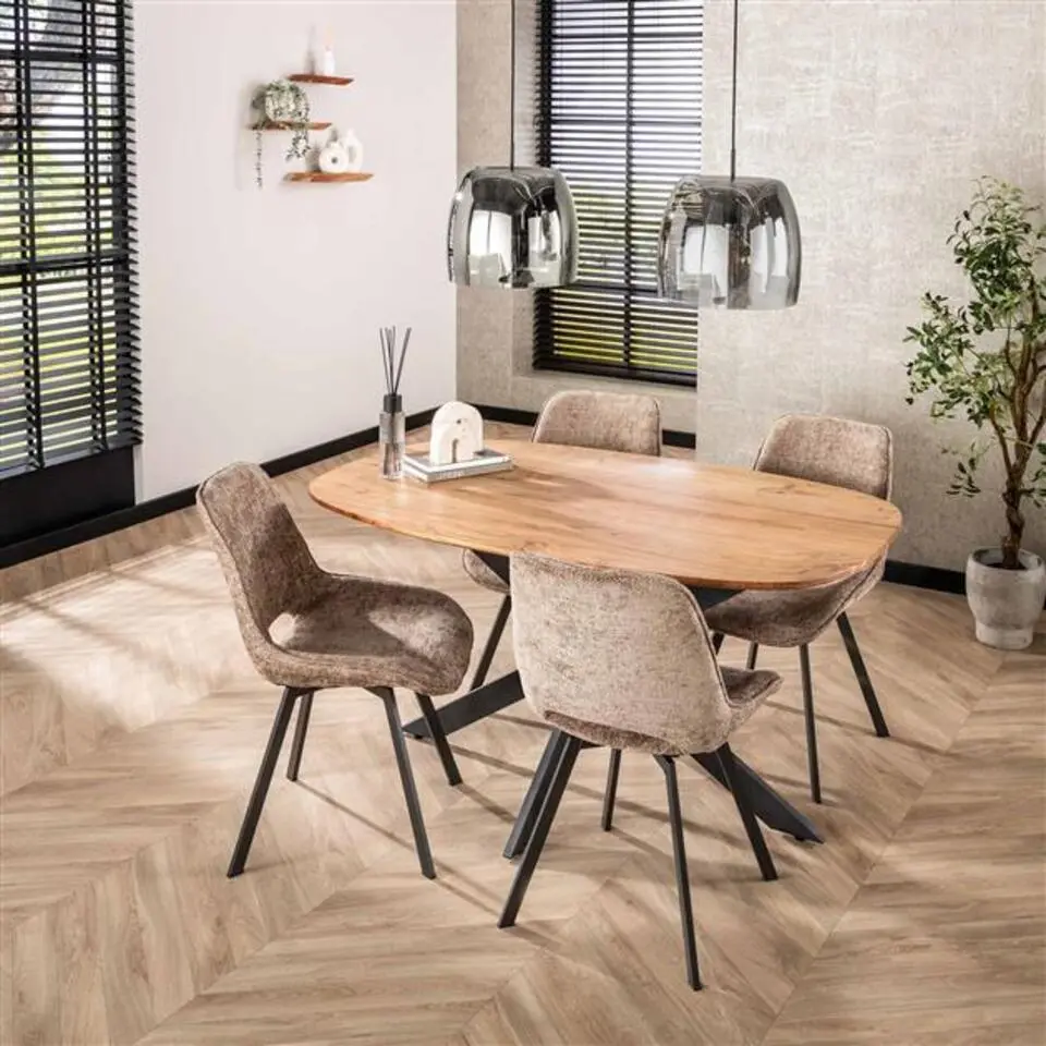 Hoyz Collection - Eetkamertafel 150 Arhus Solid - Massief Acacia Naturel
