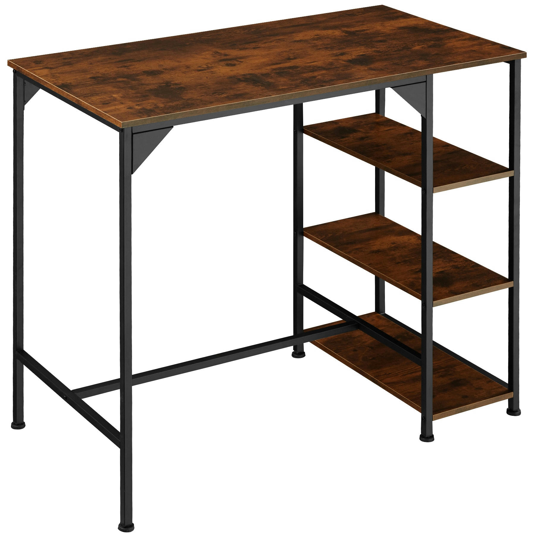 - Table de bar industrielle cannock 109x60x100cm effet bois foncé