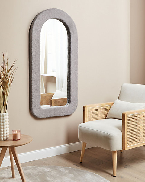 Miroir CERVON 60 cm 120 cm Bouclé Taupe