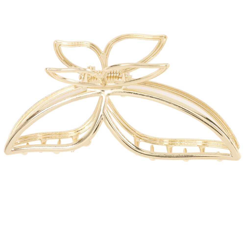 Pince cheveux papillon métal doré L13cm