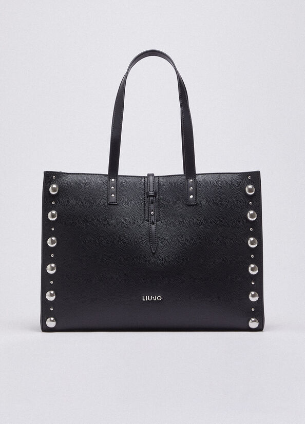 Tote bag grande con borchie