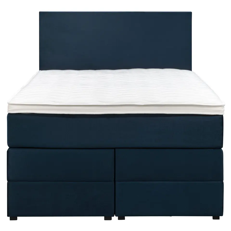 Boxspring met opbergruimte Liv egaal - blauw - 120x200 cm