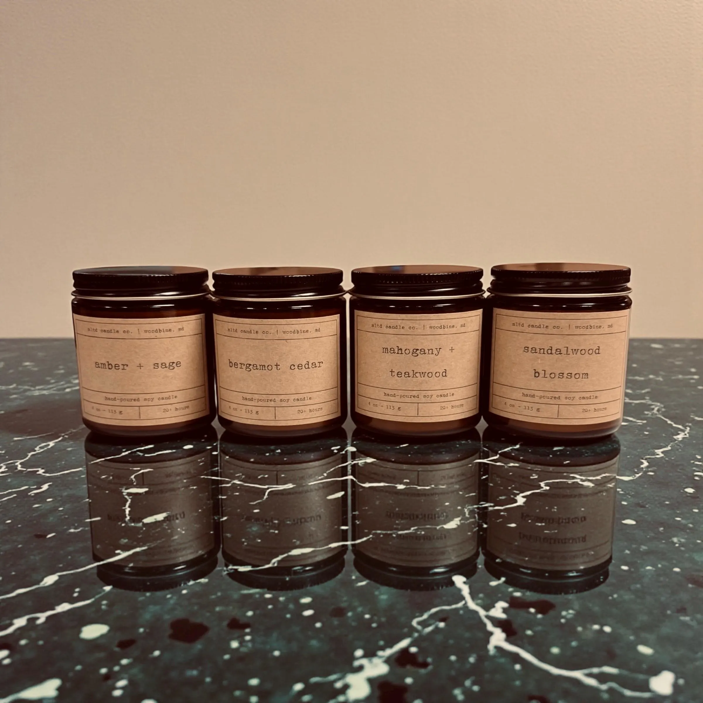 Warm and Woodsy Candle Sampler | Set of 4 Mini Earthy Soy Candles