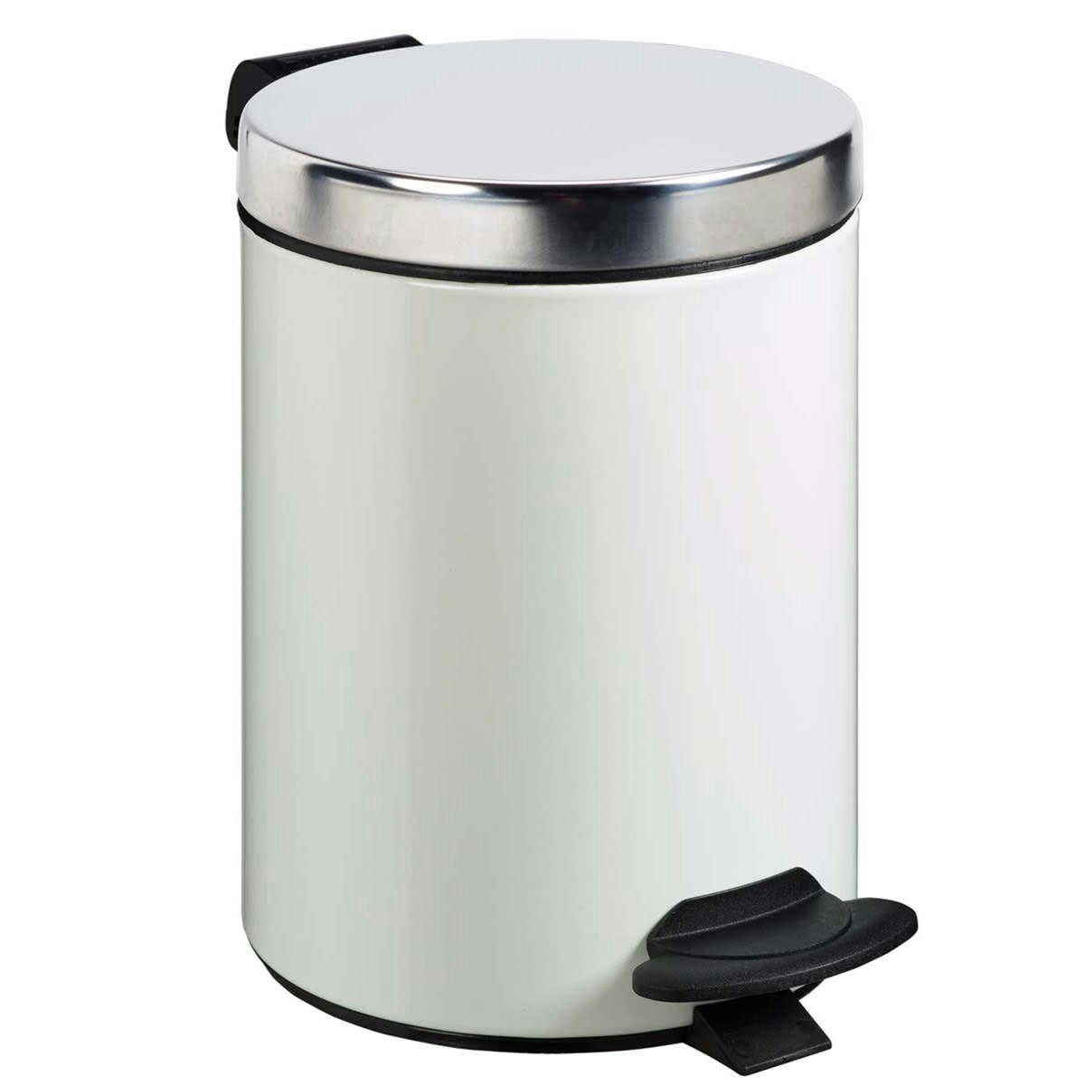 DUO - Poubelle à pédale couvercle en Métal Blanc