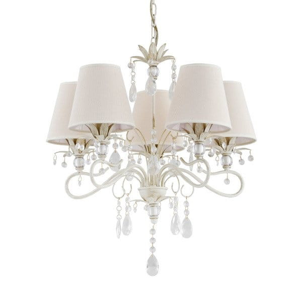 Lampa wisząca biała LUKRECJA 5xE14x10W wym: 74x50x50 cm Alfa