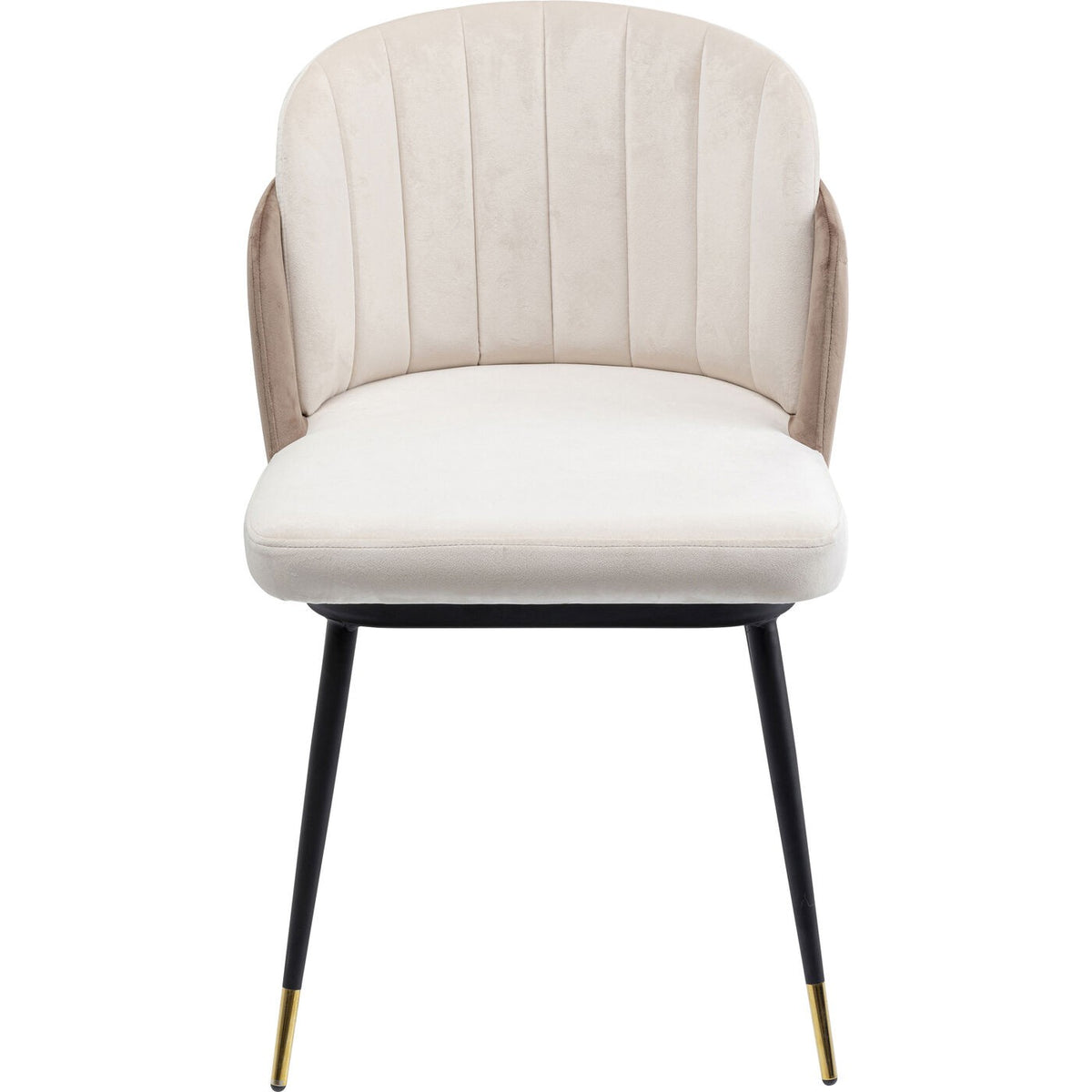 Kare Design Stoel Hojas fluweel beige en taupe