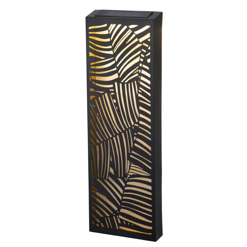 Panneau décoratif solaire à poser métal noir LED blanc chaud 20x5xH61,5cm