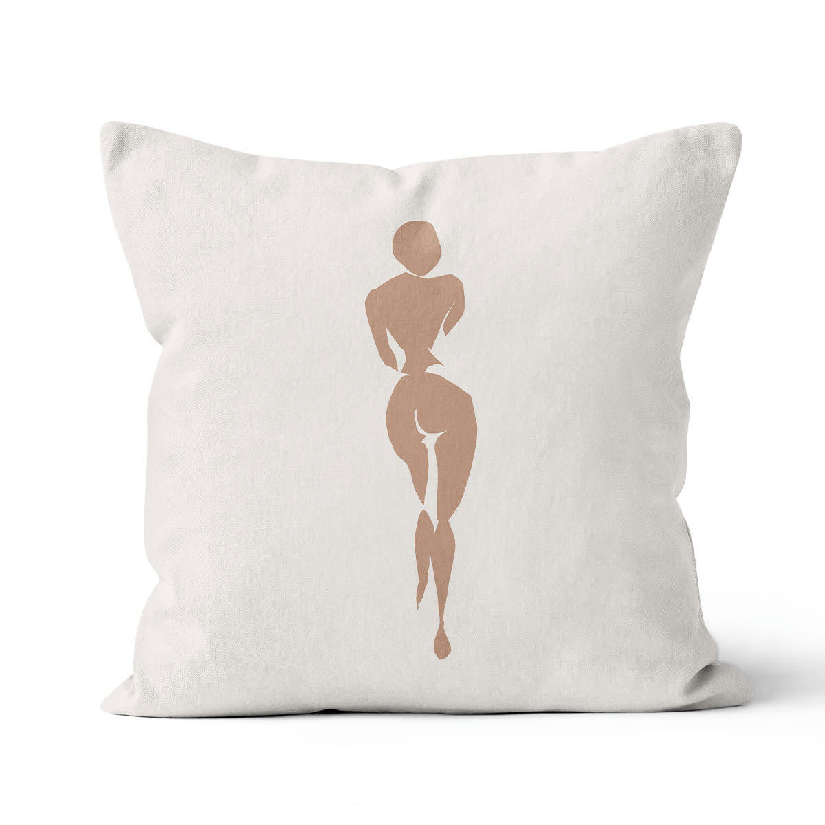 - Coussin tendance lin polyester beige 40x40cm