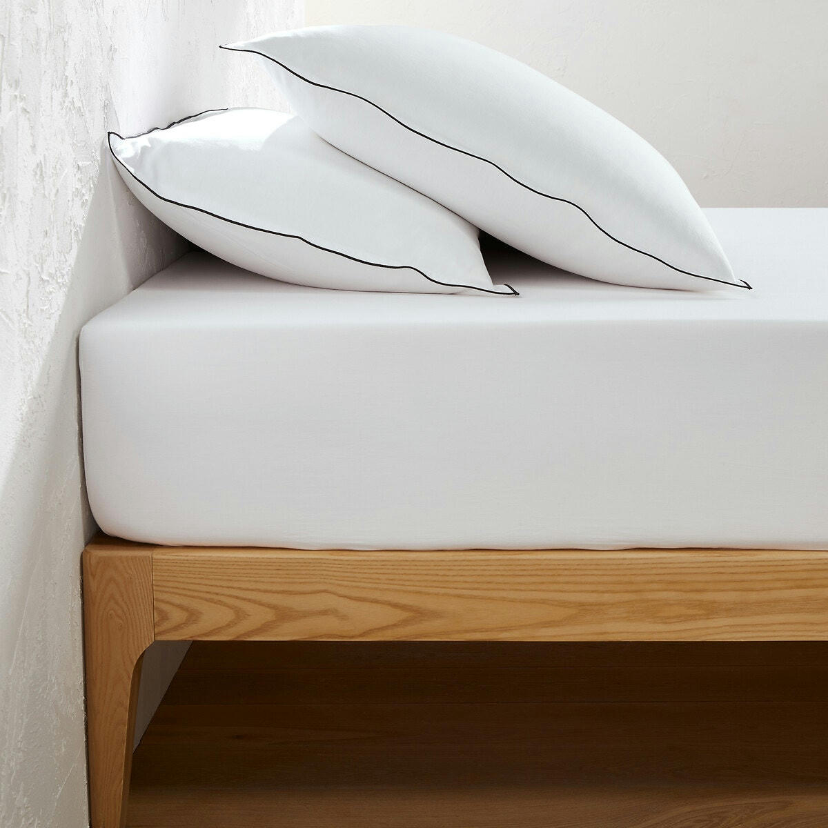 Drap-housse satin de coton lavé, Victor uni