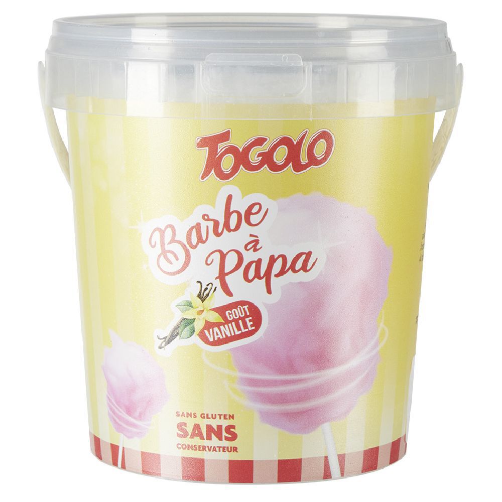 Seau barbe à papa Togolo go&ucirc;t vanille 50g