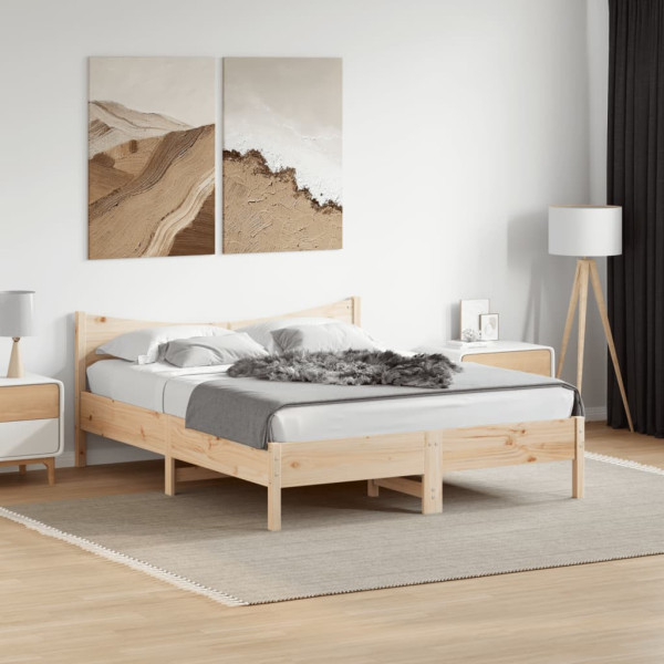 Rama łóżka bez materaca 150x200 cm lite drewno sosnowe