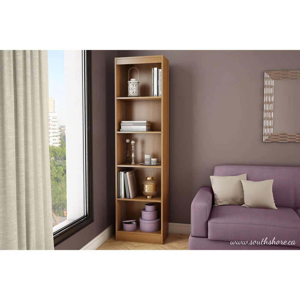 South Shore Axess Morgan Cherry 5-shelf Narrow Bookcase