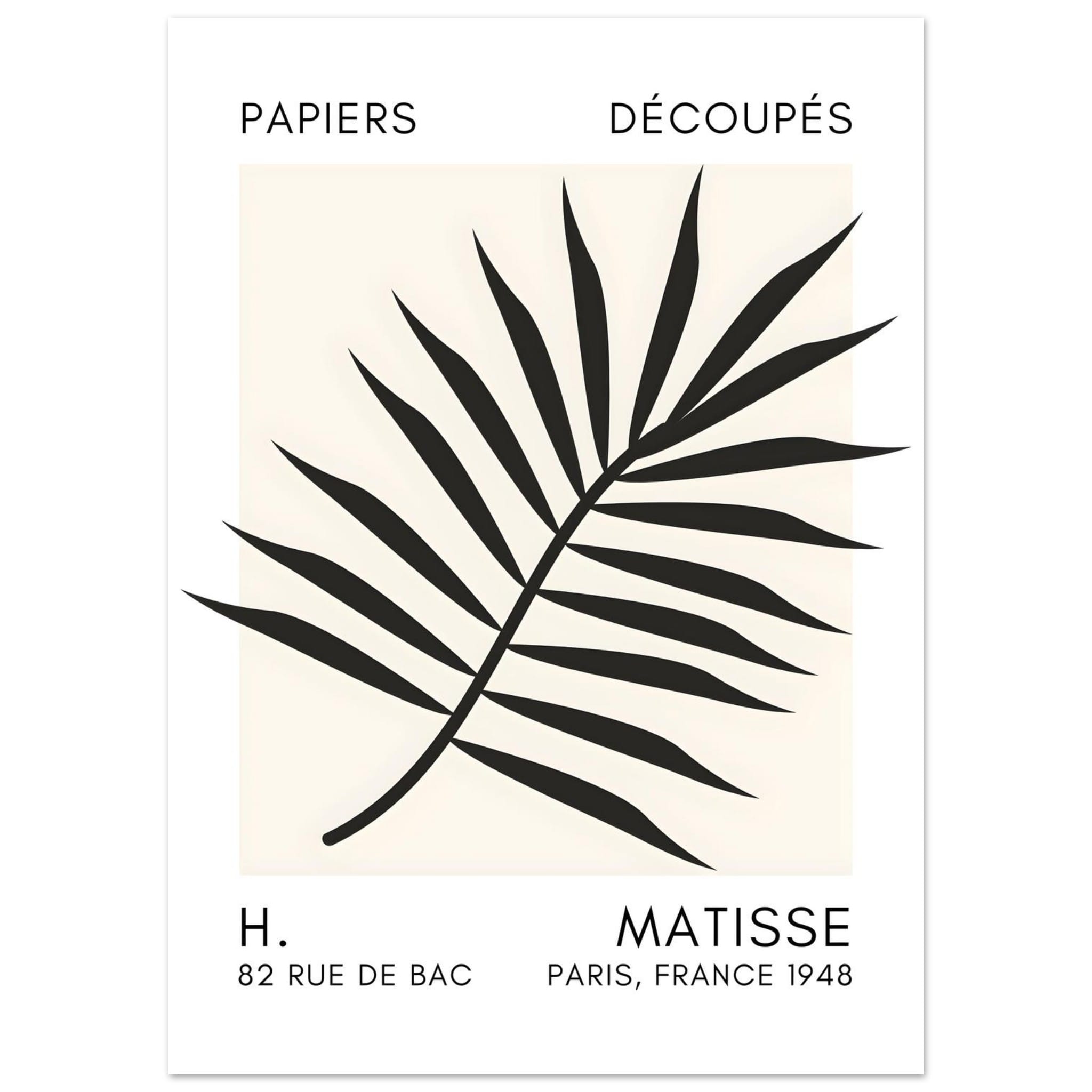 Artfulprints Poster Matisse – Floral reef black  - 50x70 cm - Zwart