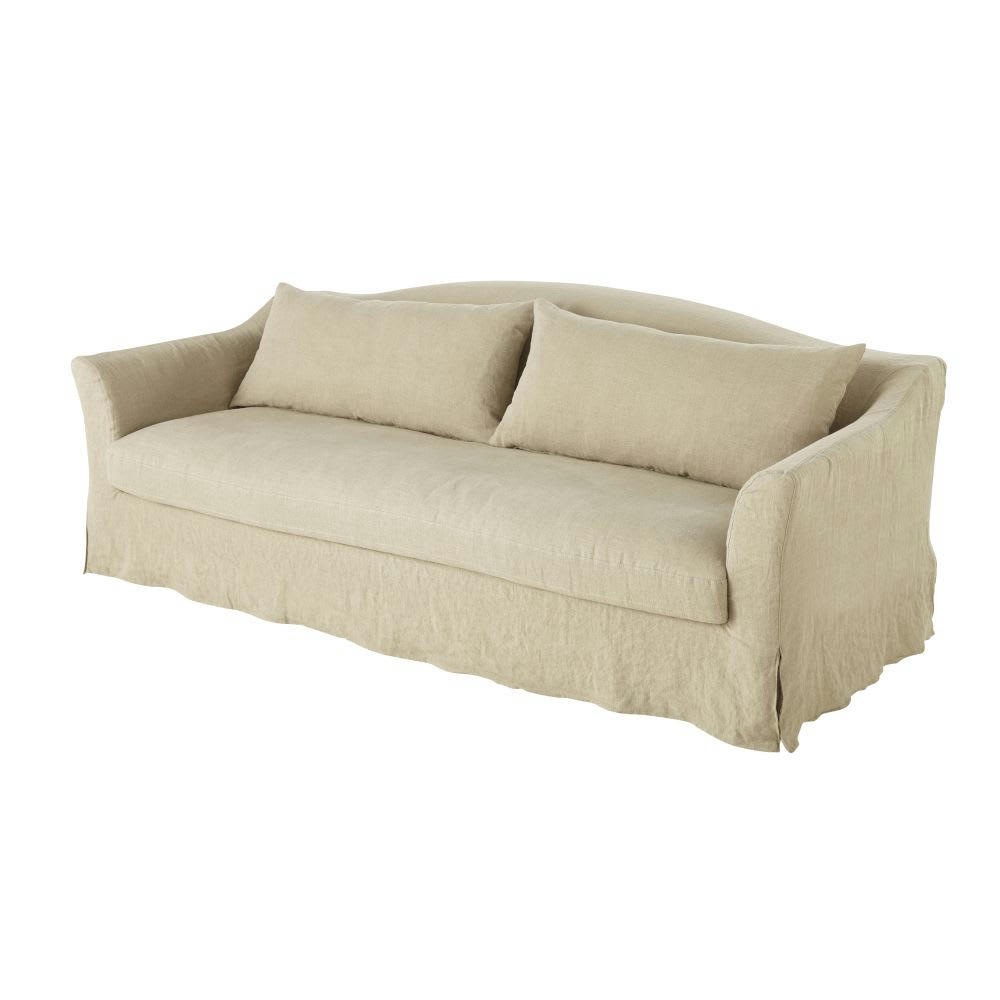 Anaelle - Canapé 4 places en lin lavé