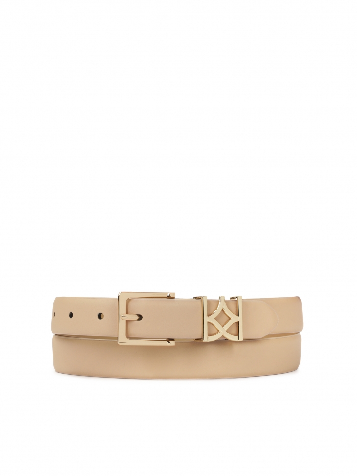 Beige belt with monogrammed belt loop