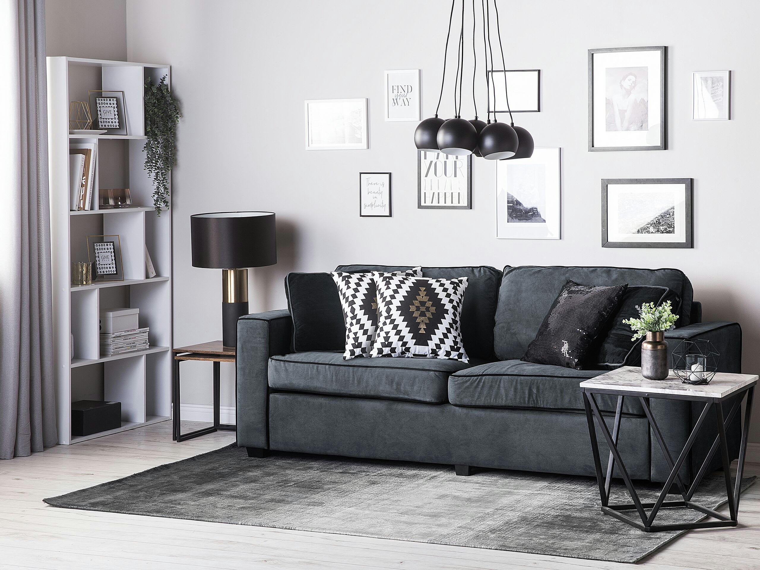 COLEUS - Lot de 2 coussin décoratifs en tissu noir 45x12cm