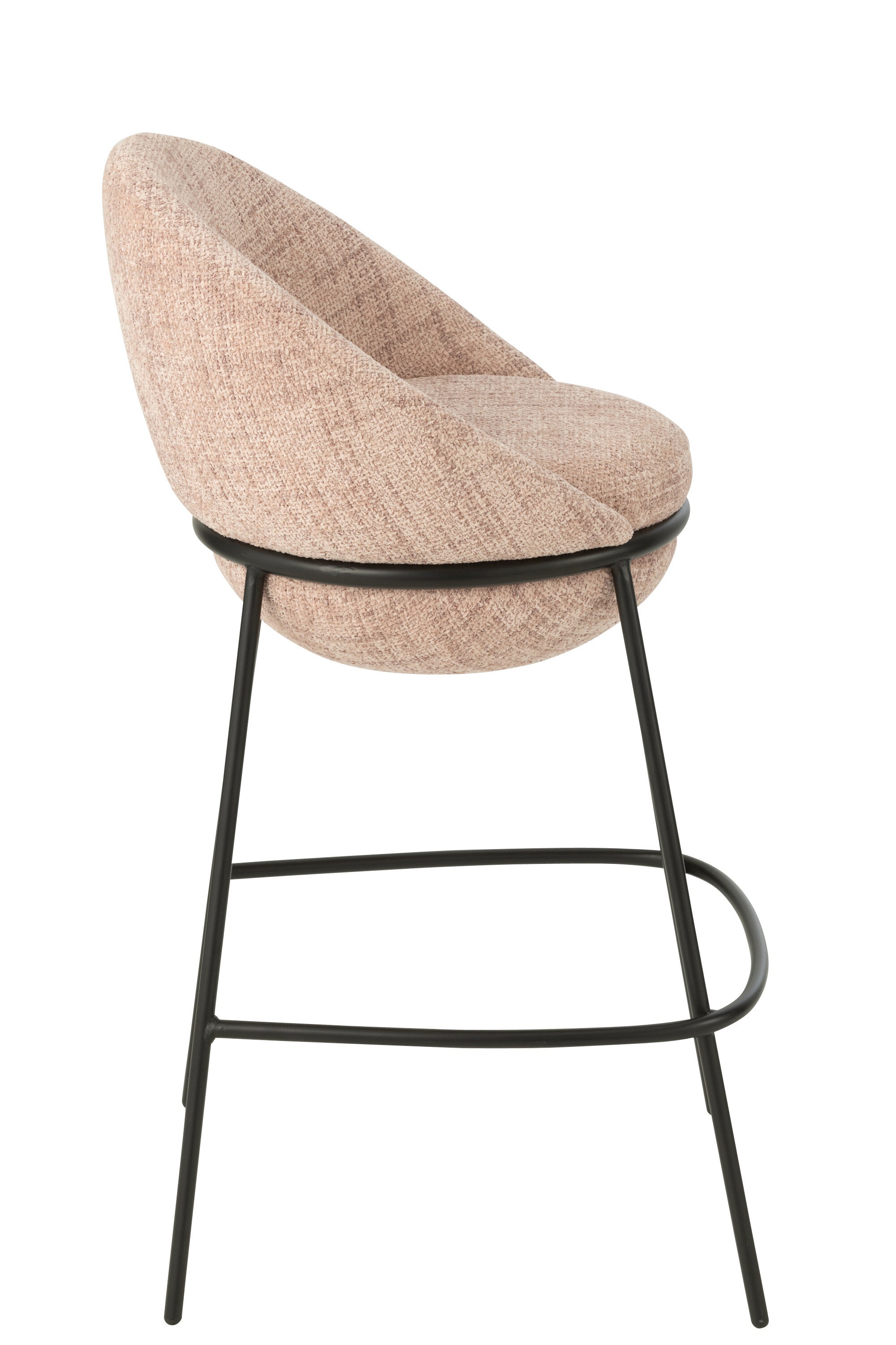 J-Line barstoel - ijzer - lichtroze zwart