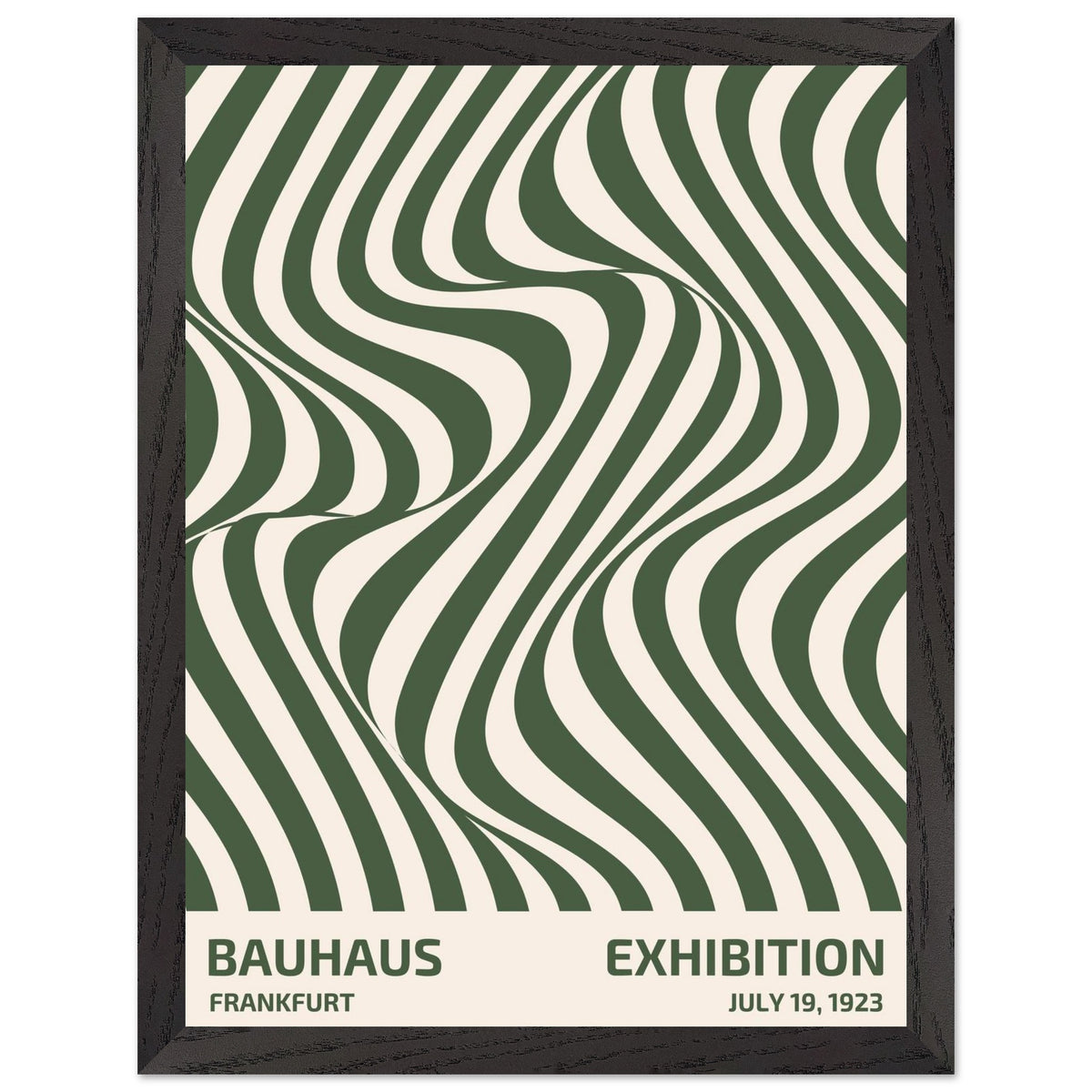 Artfulprints Poster met Lijst Bauhaus - Exhibition Frankfurt green  - 30x40 cm - Groen