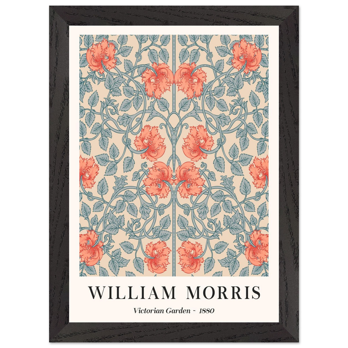 Artfulprints Poster met Lijst William Morris - Victorian garden 1880  - A4 21x29.7 cm - Meerkleurig