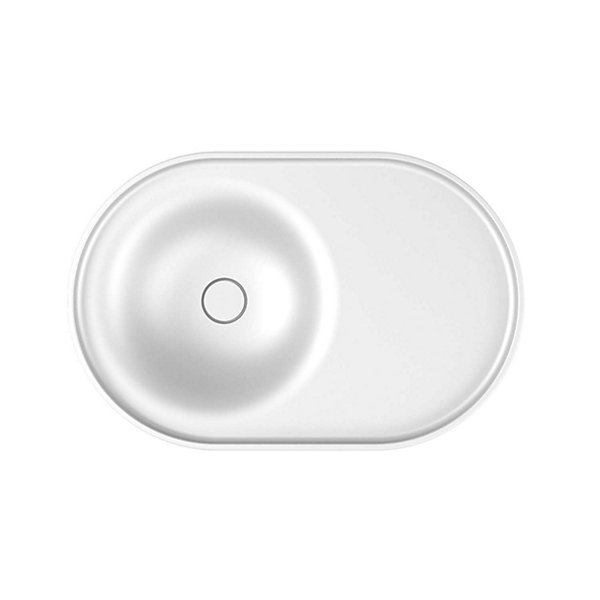 Lavabo semi-encastré POALGI résine Wraitom 64x14,5x42 cm blanc série DAL
