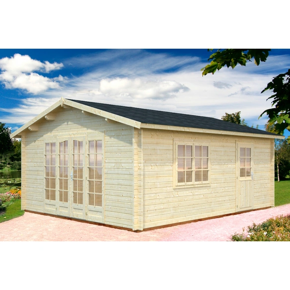 Blockbohlenhaus »Irene«, Holz, BxHxT: 514 x 287 x 550 cm (Außenmaße inkl. Dachüberstand)
