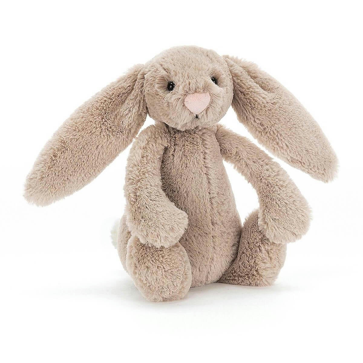 - Peluche lapin timide beige