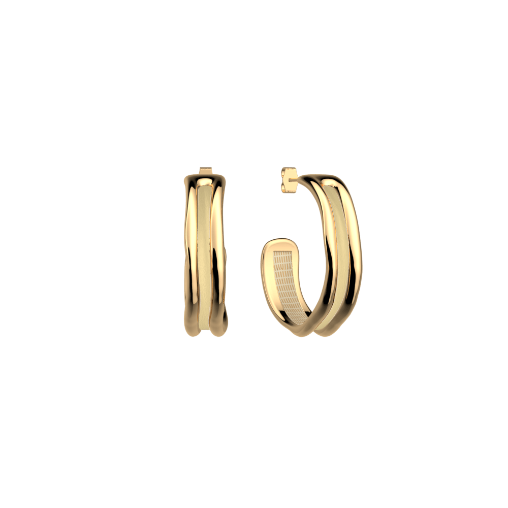 Boucles d'oreilles Pure Organique, cuirs réversibles Tartine / Beurre Salé