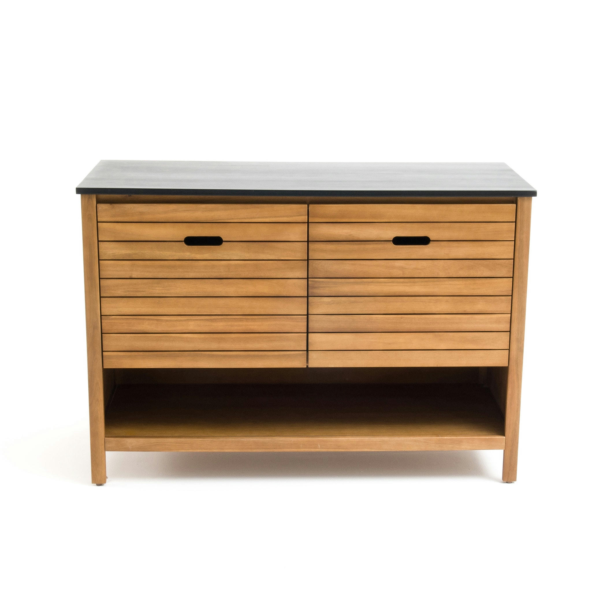 Meuble sous vasque Saturne, acacia, L120 cm