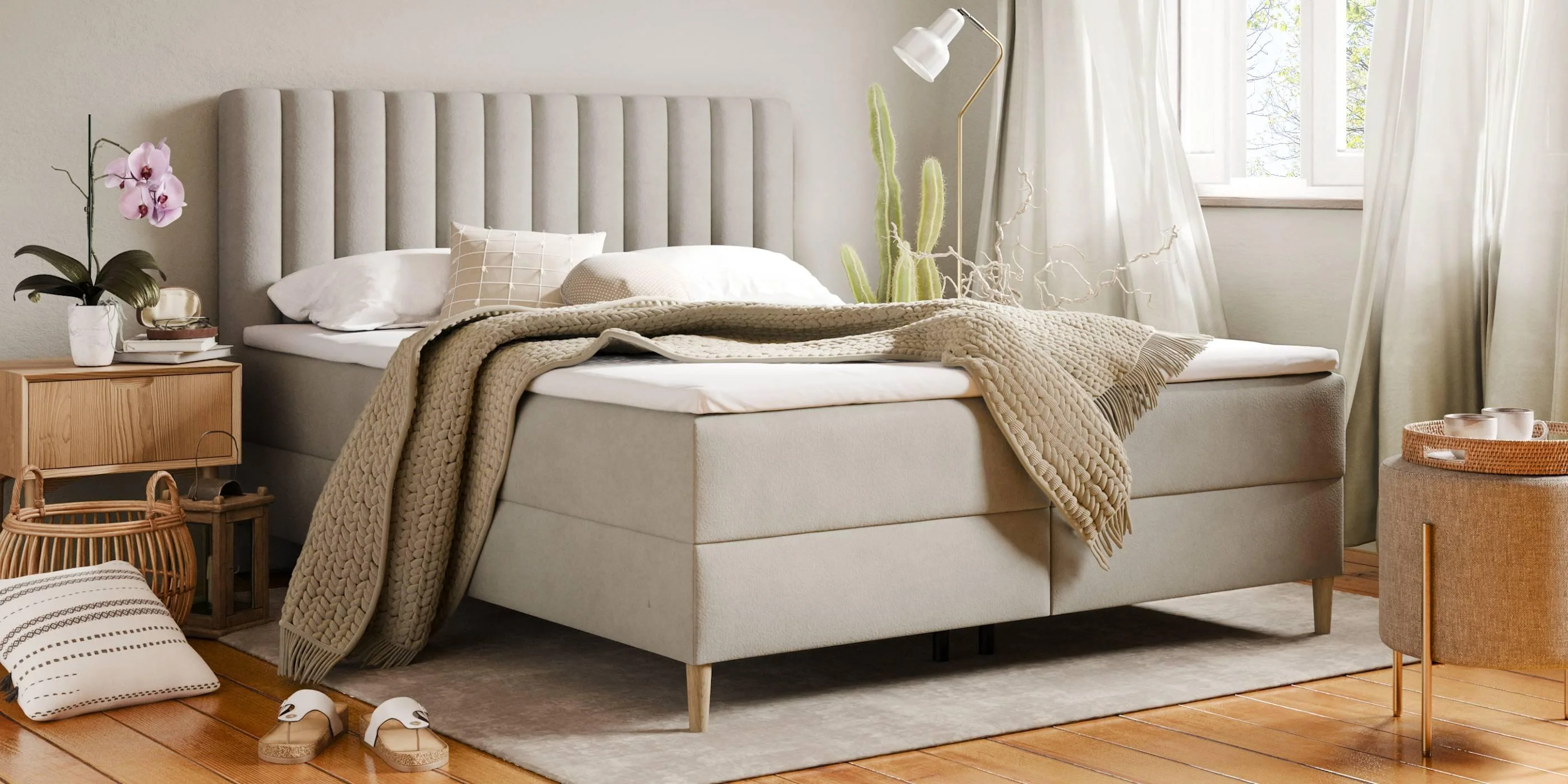 Boxspring Tassos velvet met opbergruimte 180 x 200 cm