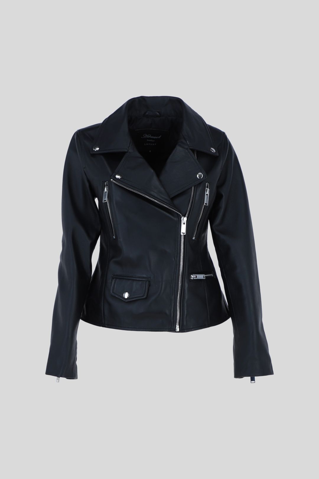 Ashwood Leather Genuine Leather Regular Fit Moto Biker Jacket with Zip Pockets