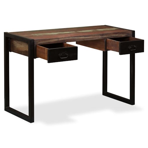 NNEVL Desk with 2 Drawers Solid Reclaimed Wood 120x50x76 cm