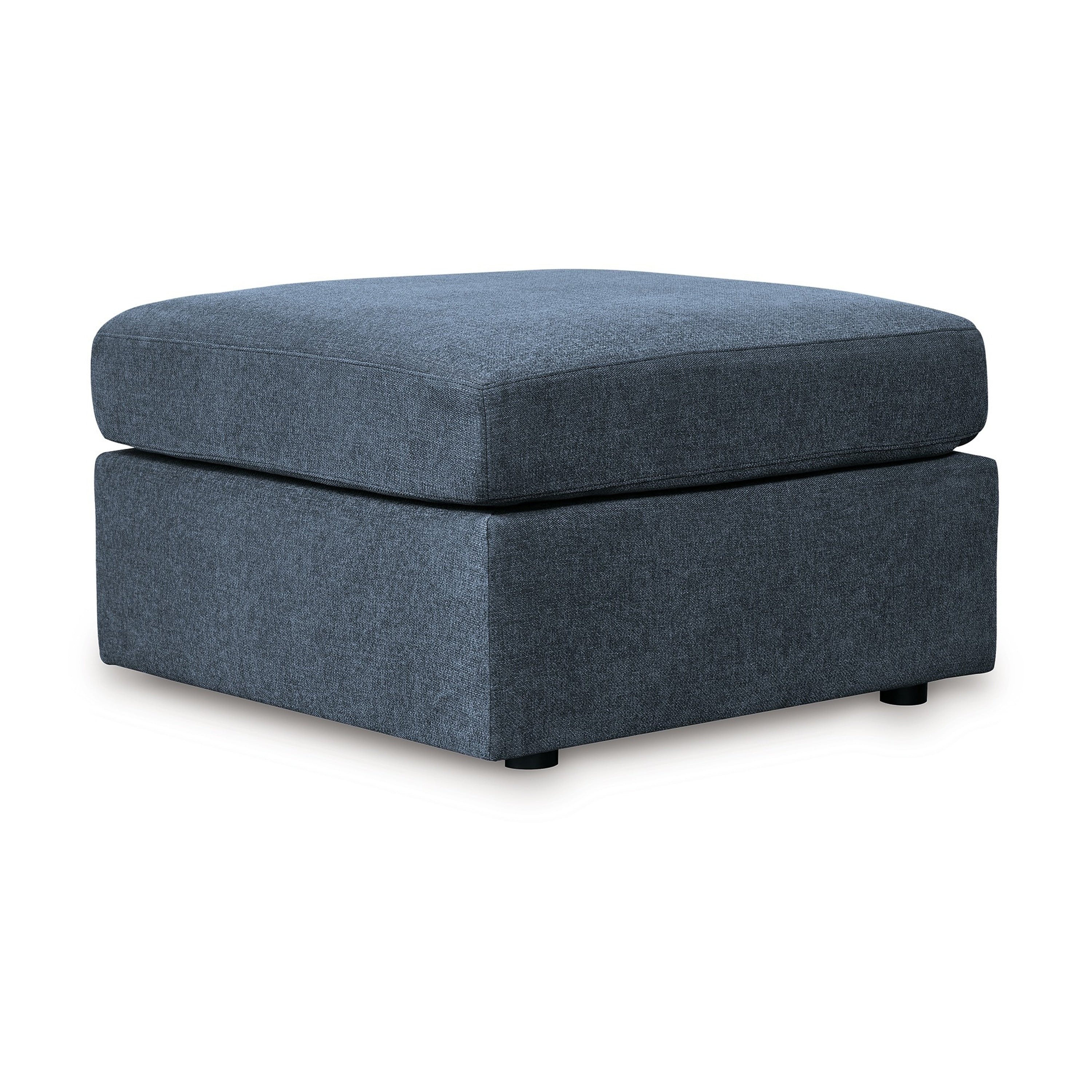 Meso Oversized Square Ottoman, Ink Blue Nuvella Polyester, 32 Inch
