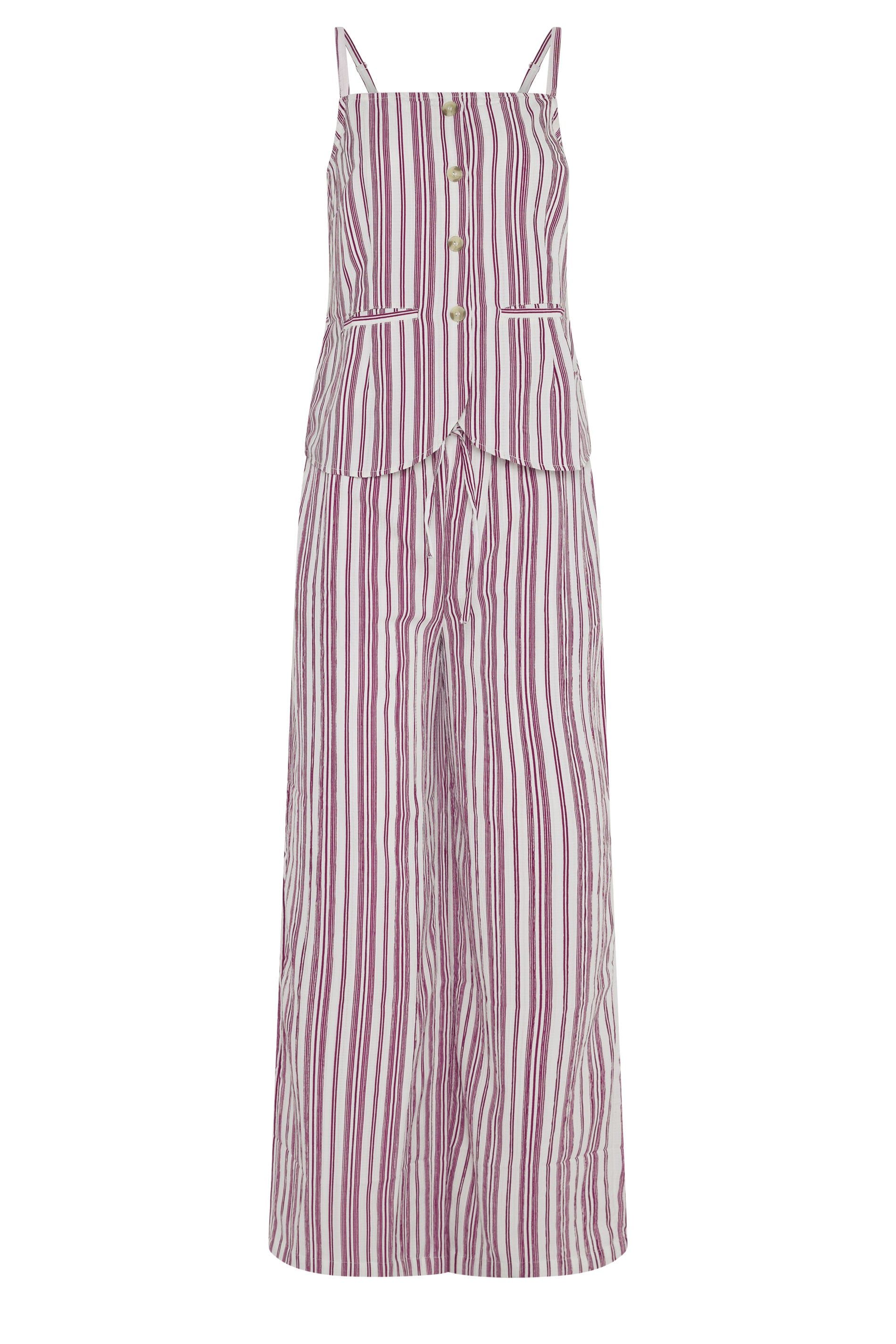 Long Tall Sally Tall Stripe Button Waistcoat & Wide Leg Trousers