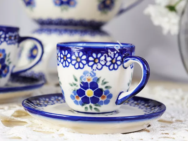 Filiżanka ze spodkiem do espresso 0,11 L / 12,5 cm Bolesławiec - Altmańska Polana gat. I