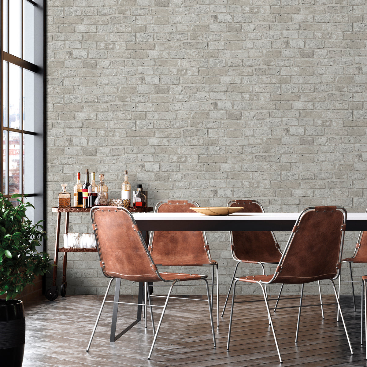 Sanders & Sanders behang bakstenen grijs - 53 cm x 10 m - 640064