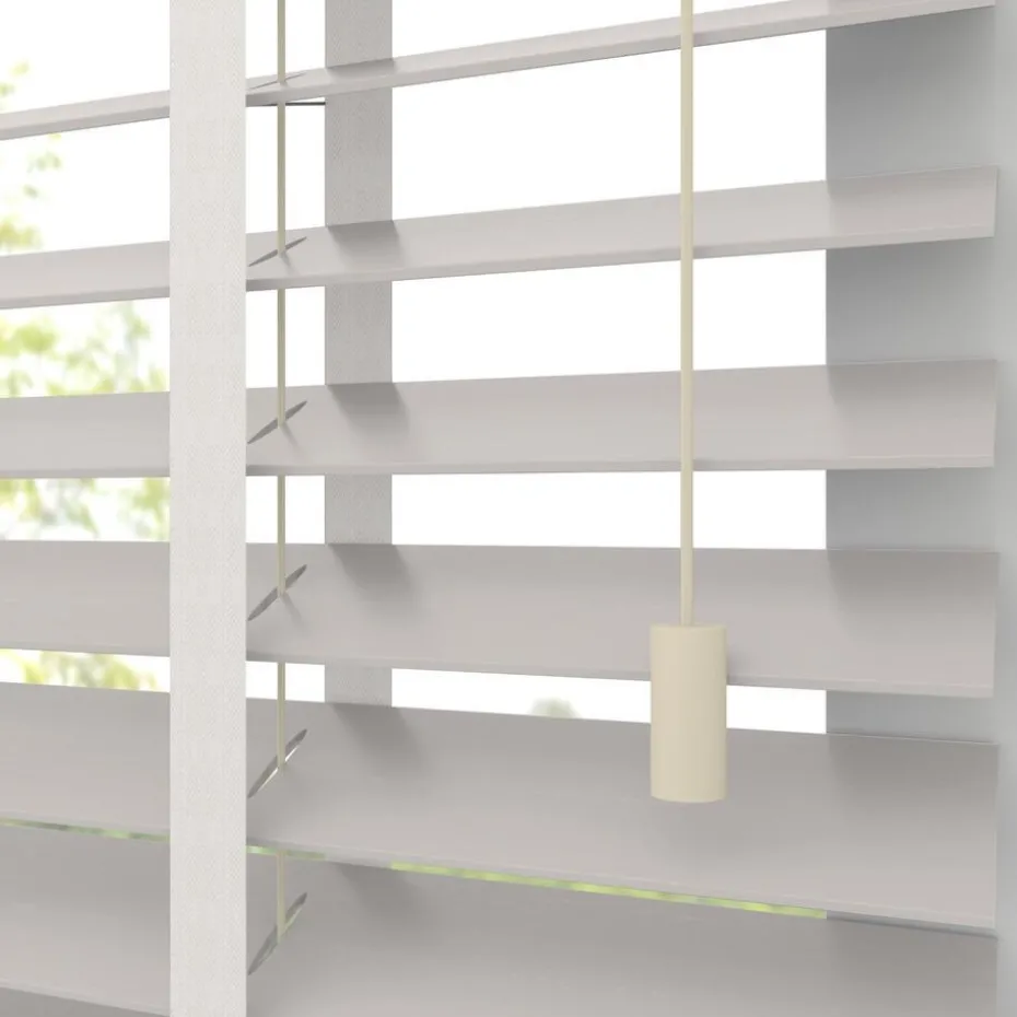 Kwantum Houten Jaloezieën | Jaloezieën | Fenstr Bamboe Jaloezie Wessel Off White 50mm Offwhite