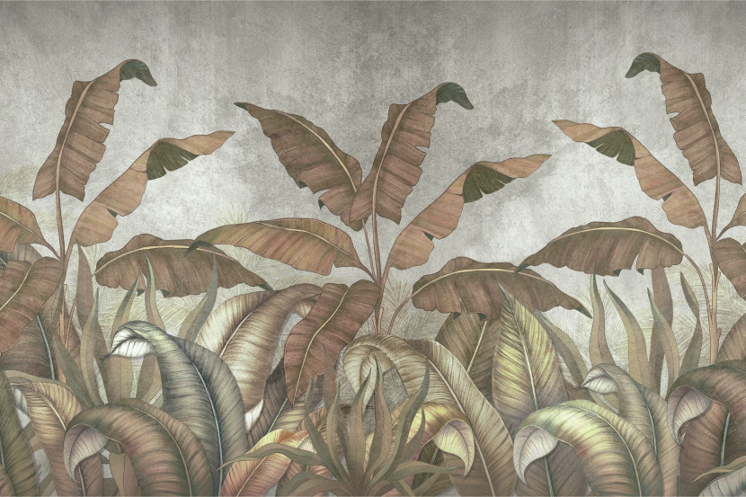 Fototapeta Liście Tropikalne BETON Natura 90x60cm