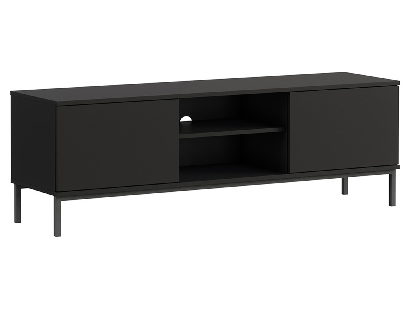 Szafka RTV Querty 150 cm z 2 drzwiami i półką czarna