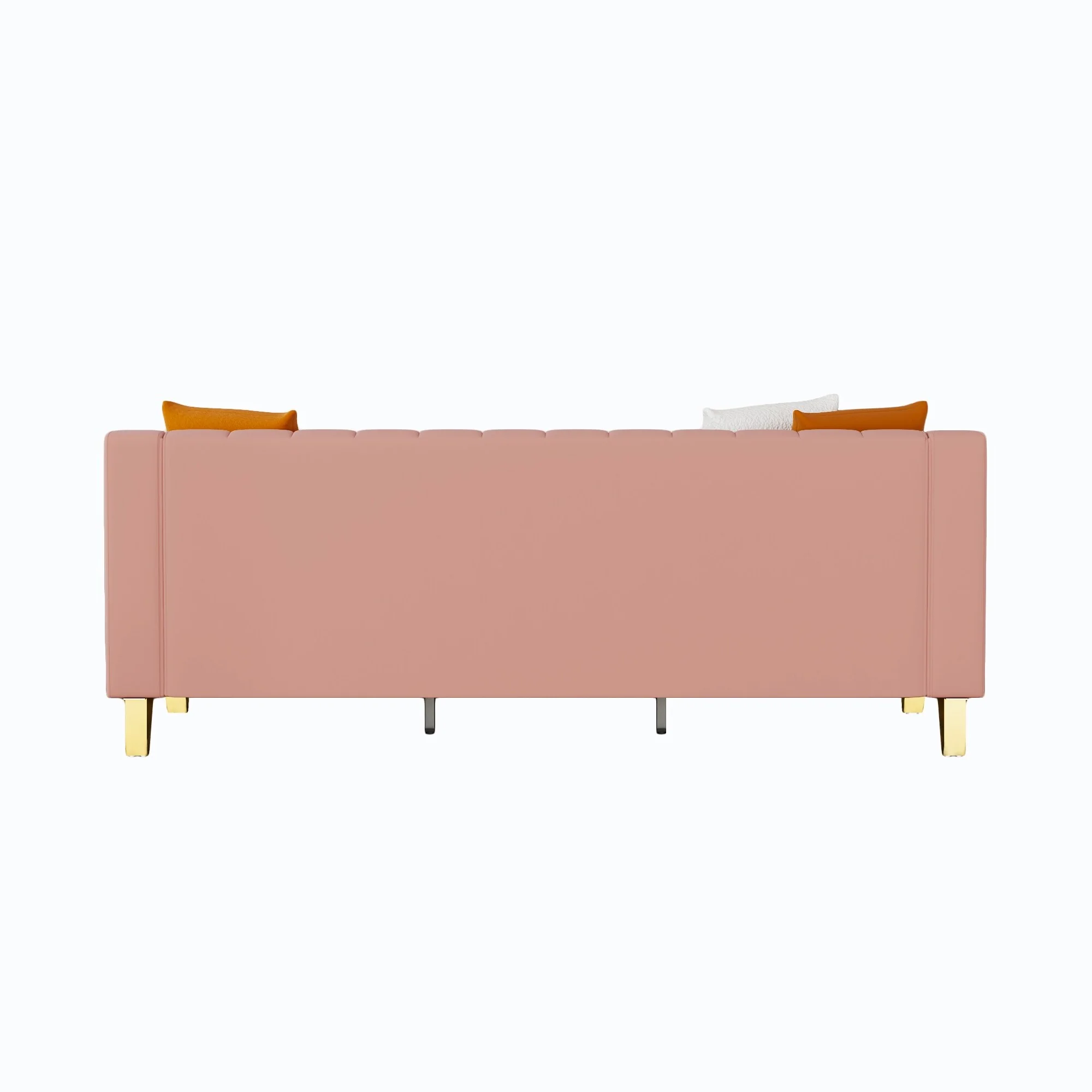 Pink Modern 81.89 Velvet 3-seater Sofa with Gold Accents and Plush Cushions for Living Room
