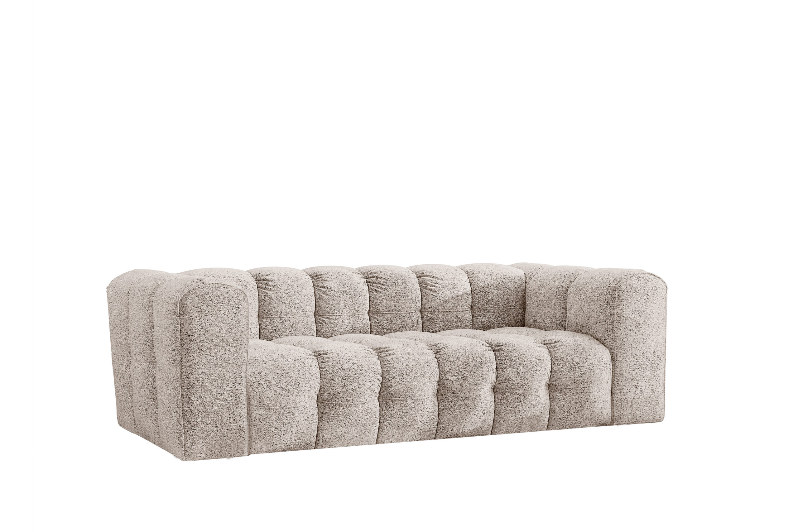 Sofa 3-osobowa, Kanapa BALOO, tkanina Szenil   Bukla, Ecru