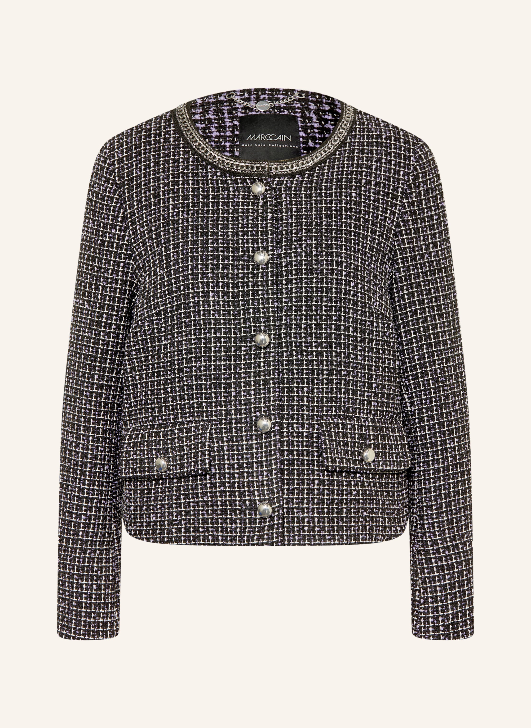 MARC CAIN Kastenjacke aus Tweed mit Schmucksteinen