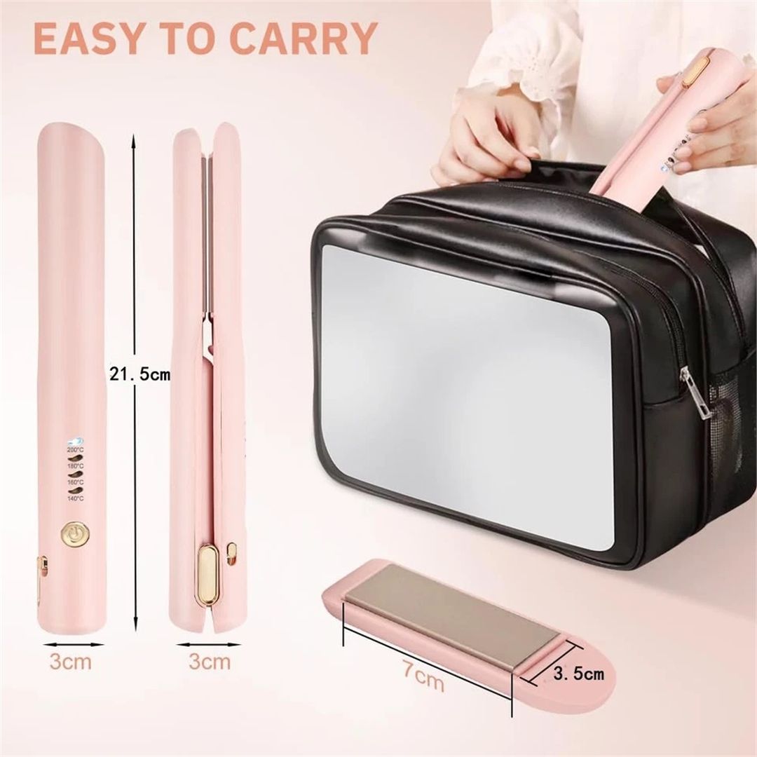 Nordara Cordless 2-in-1 Hair Straightener Curler Portable Flat Iron