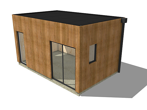 Bureau de jardin 4 saisons en bois 5,5 x 3,5 x 3,2 m / isolation RE2020