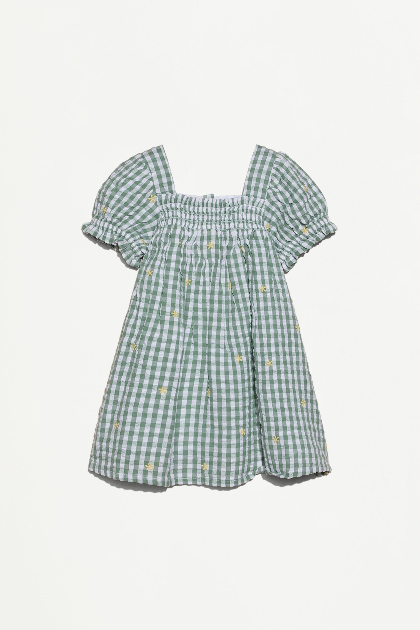 Vestido textura cuadro vichy